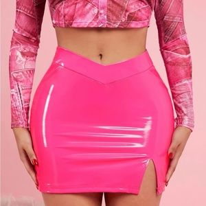 Barbie pink Vinyl mini skirt